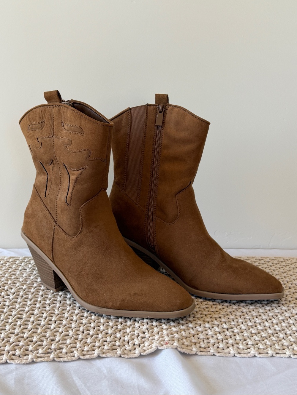 torrid Brown Suede Western Ankle Boots